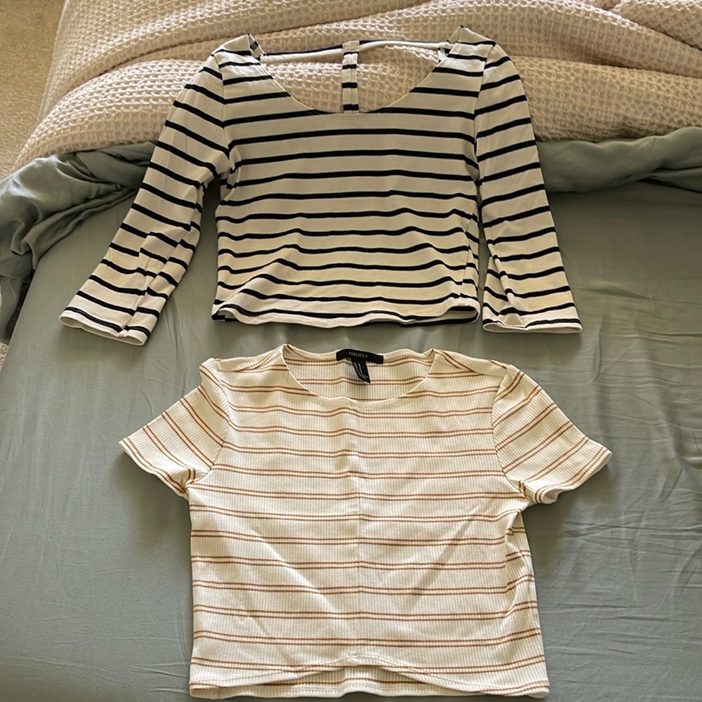 Set of 2 Crop tops striped